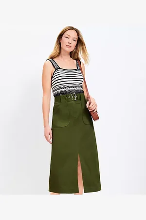 LOFT Tall Midi Utility Pocket Skirt