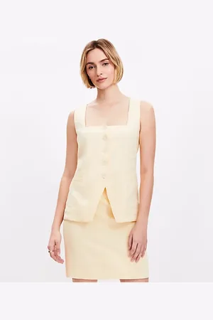 LOFT Petite Welt Trim Linen Blend Mini Skirt