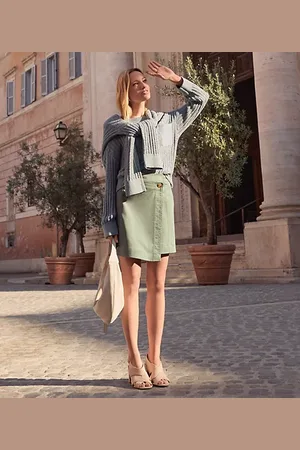 LOFT Twill Mini Wrap Skirt