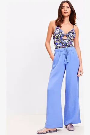 LOFT Beach Triple Cloth Wide Leg Pants