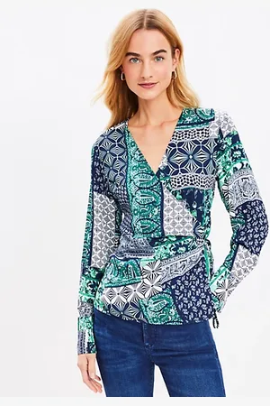 LOFT Patchwork Wrap Blouse