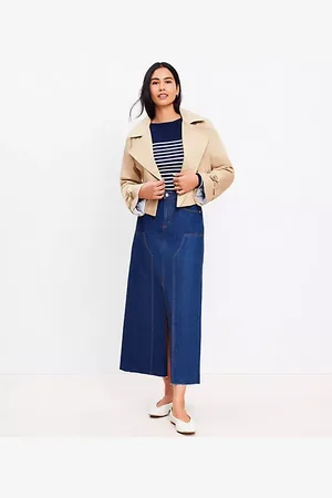 LOFT Denim Utility Maxi Skirt