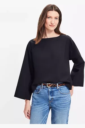LOFT Poplin Wide Cuff Blouse