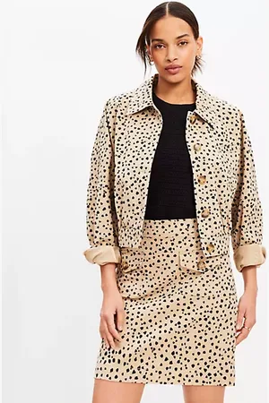 LOFT Petite Cheetah Print Twill Mini Pocket Skirt