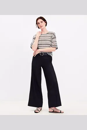 LOFT Petite Pintucked Wide Leg Pants