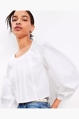 LOFT Poplin Corset Seamed Blouse