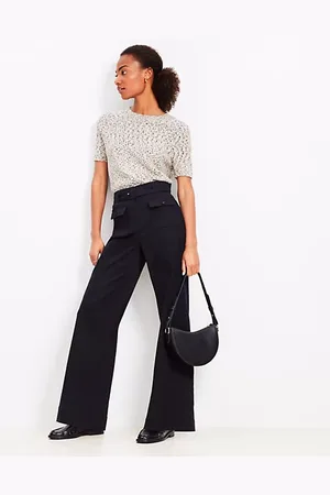 LOFT Belted Palmer Wide Leg Pants in Pique