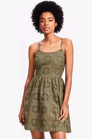 LOFT Mosaic Eyelet Strappy Mini Pocket Dress