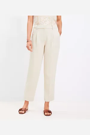 LOFT Pleated Tapered Pants in Crepe