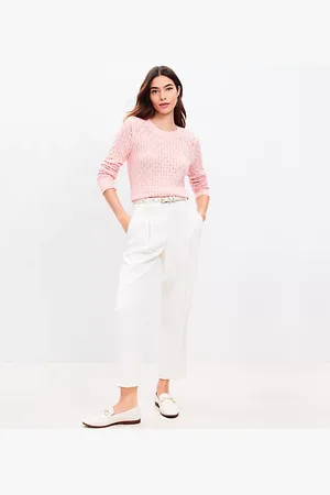LOFT Pleated Tapered Pants in Crepe