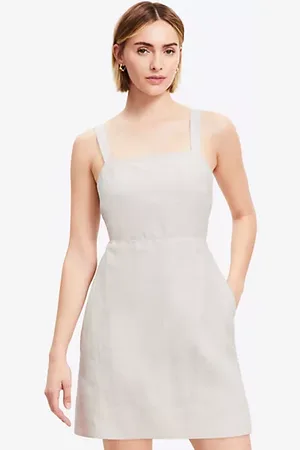 LOFT Linen Cutout Back Mini Pocket Dress