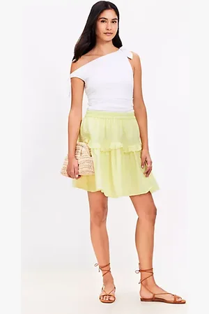 LOFT Lace Trim Ruffle Mini Skirt