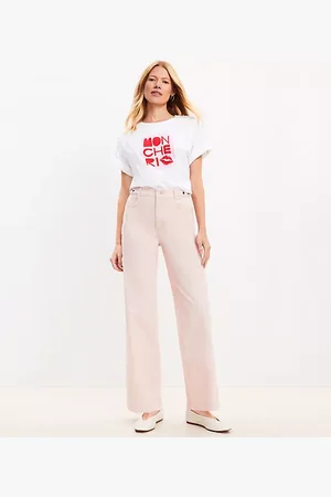 LOFT Petite Relaxed Straight Pants in Twill