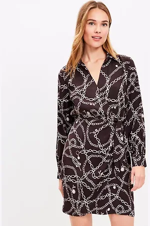 LOFT Chain Print Mini Wrap Dress
