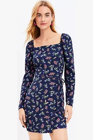 LOFT Square Neck Wrap Dress