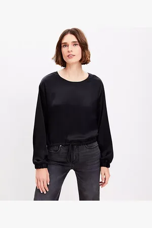 LOFT Satin Drawstring Blouse
