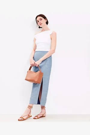 LOFT Petite Linen Blend Maxi Skirt