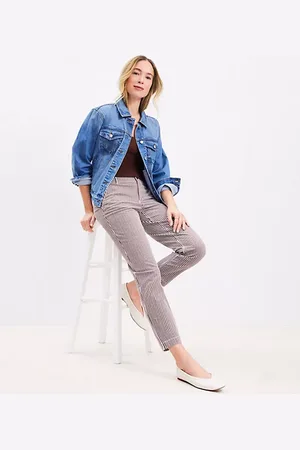 LOFT Monroe Slim Chino Pants in Stripe