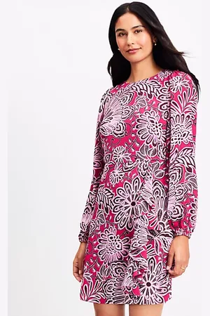 LOFT Tall Floral Ruffle Flare Mini Dress