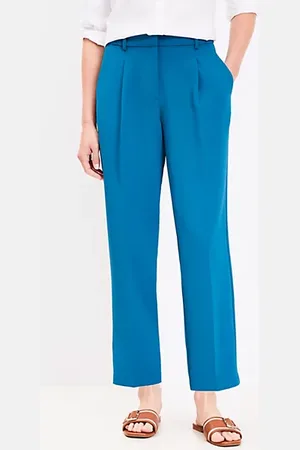 LOFT Pleated Tapered Pants in Crepe