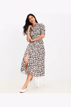 LOFT Tulip Belted Midi Pocket Dress