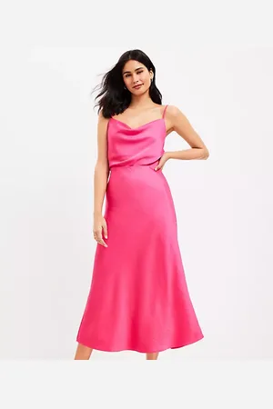 LOFT Satin Bias Midi Skirt
