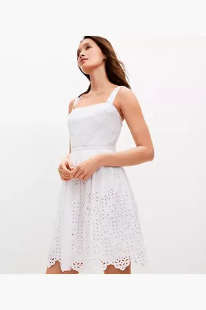 LOFT Eyelet Corset Mini Dress