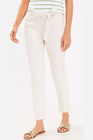 LOFT Tall Devin Tie Waist Slim Pants in Twill