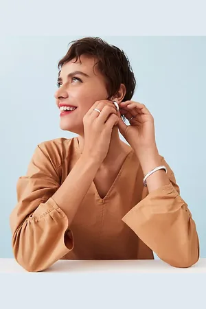 LOFT Cinched Sleeve V-Neck Blouse