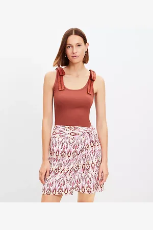 LOFT Ikat Linen Blend Twist Sarong Mini Skirt