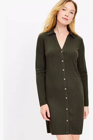 LOFT Ribbed Mini Shirtdress