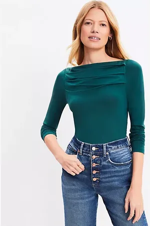 LOFT Petite Ruched Off The Shoulder Top