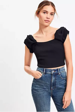LOFT Stretch Crepe Structured Off The Shoulder Top