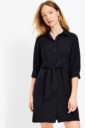 LOFT Dahlia Tie Front Mini Shirtdress