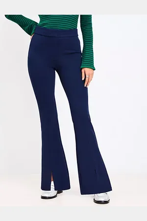 LOFT Split Hem Flare Pants in Twill