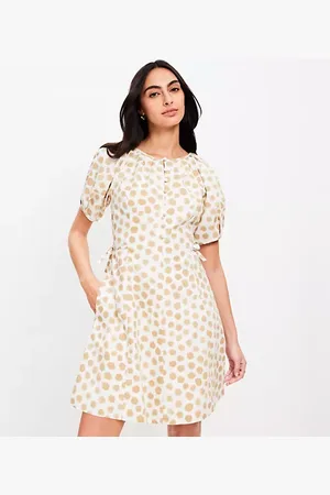 LOFT Dotted Side Tie Mini Pocket Dress