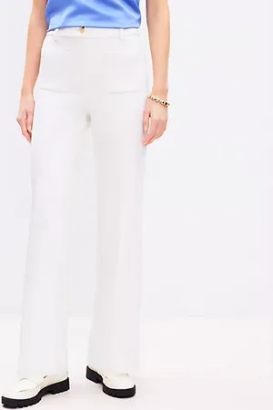 LOFT Pintucked Patch Pocket Flare Pants in Doubleface