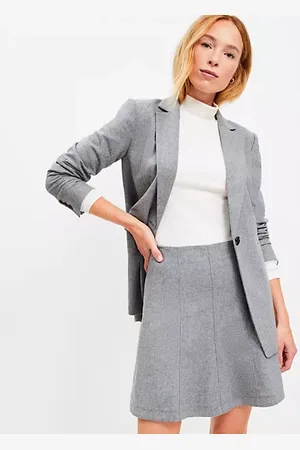 LOFT Petite Wool Blend Seamed Mini Skirt