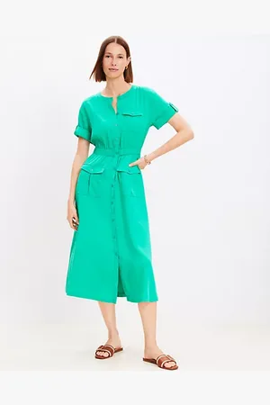 LOFT Petite Utility Midi Pocket Dress
