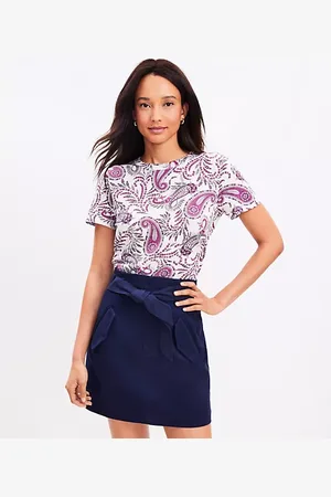 LOFT Tie Waist Flap Pocket Skirt