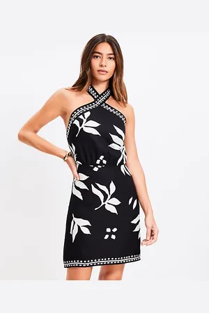 LOFT Fern Linen Blend Mini Halter Dress