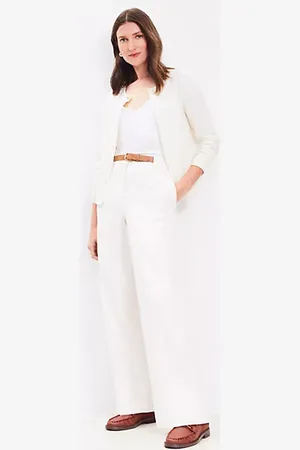 LOFT Faux Leather Belted Stovepipe Pants in Twill
