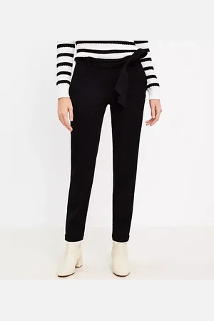 LOFT Curvy Devin Tie Waist Slim Pants