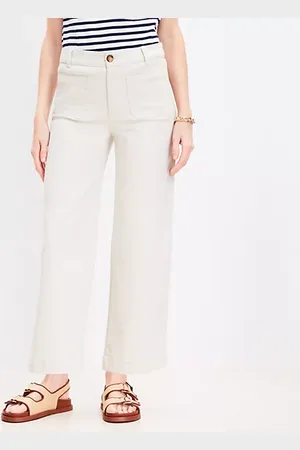 LOFT Tall Palmer Wide Leg Crop Pants in Twill