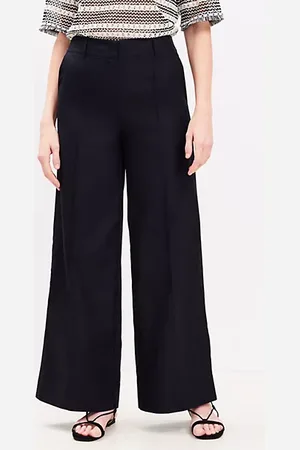 LOFT Curvy Pintucked Wide Leg Pants