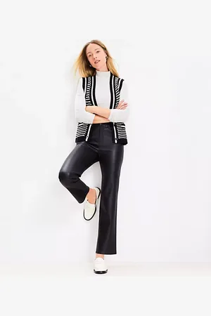 LOFT Tall Five Pocket Straight Pants in Faux Leather