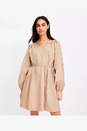 LOFT Button Sleeve Mini Dress