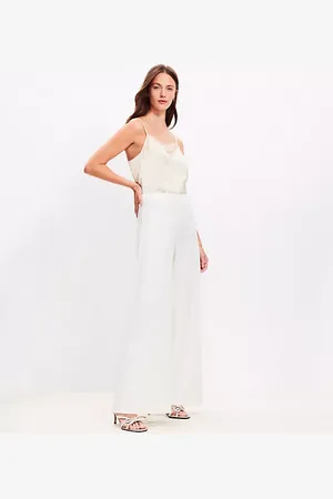 LOFT Darted Palazzo Pants in Doubleface