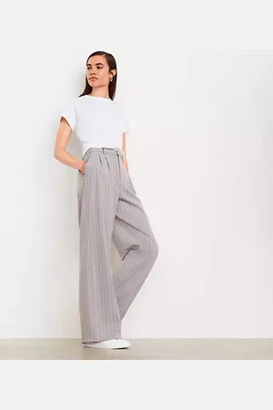 LOFT Versa Seasonless Stretch Double Pleat Wide Leg Pant in Stripe