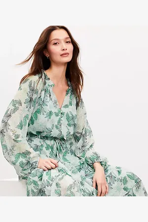 LOFT Gardenia Ruffle Maxi Dress